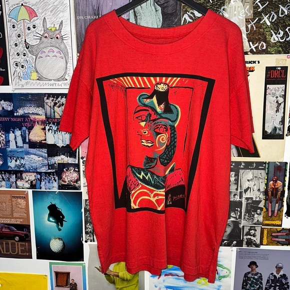 Vintage 1980s Picasso “Buste de femme” (Femme à la résille) T-Shirt - Picture 1 of 8